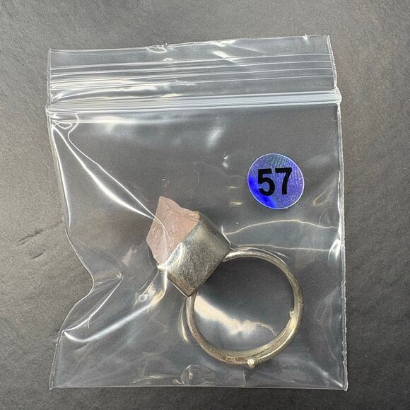 Sterling Silver Rose Quartz Ring Rose Quartz Statement Ring Size 7 - Picture 8 of 8